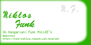 miklos funk business card